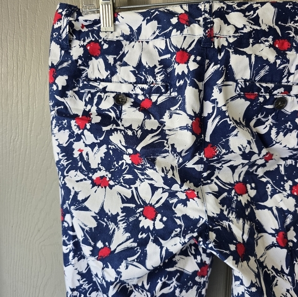 Tommy Hilfiger Women's Blue Cropped Floral Pants Size 6 Colorful Summer - Picture 8 of 11
